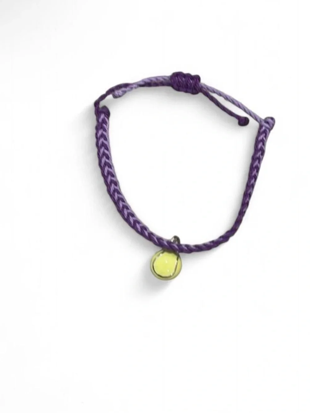 Kids Purple Braided Friendship Bracelet with Tennis Charm